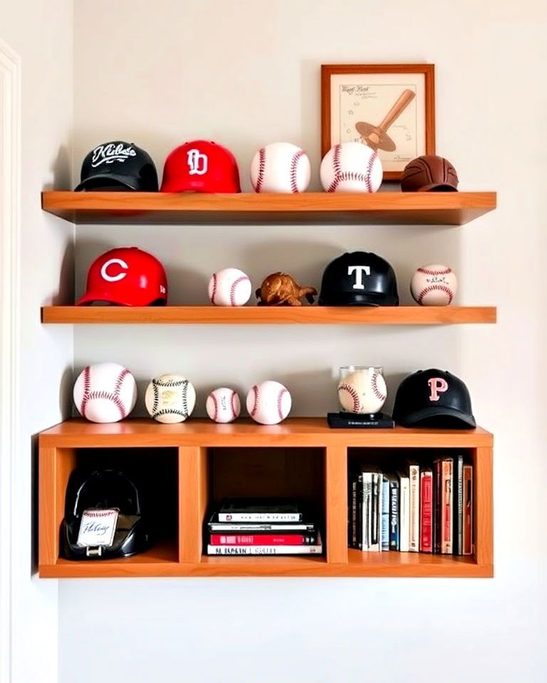 display shelves for baseball memorabilia