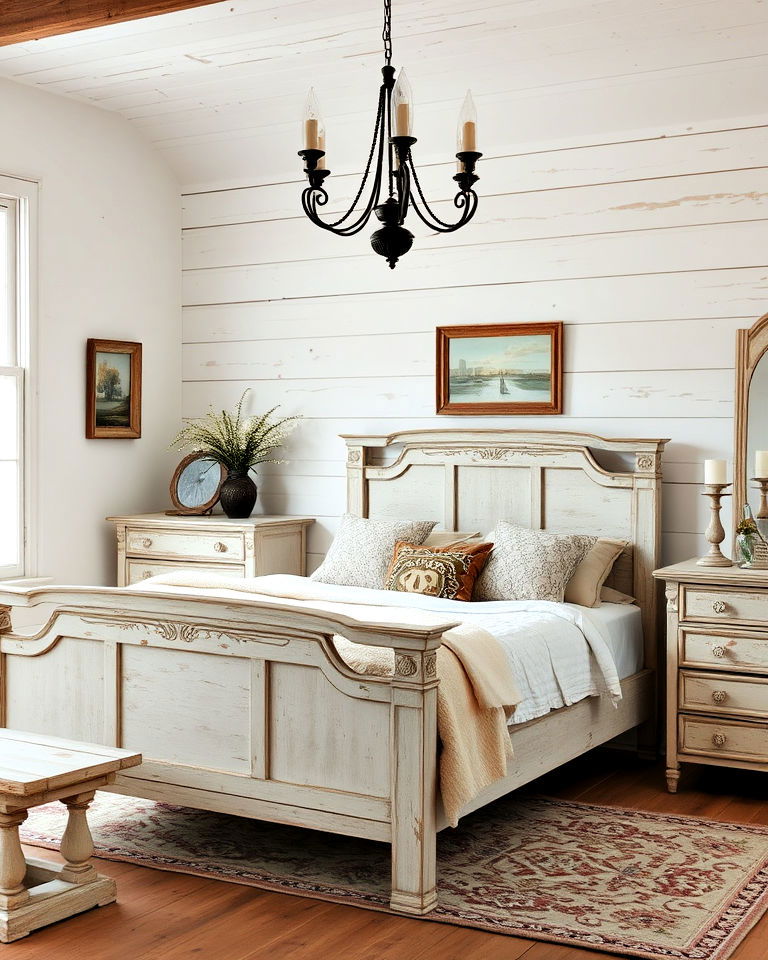 distressed bedroom wooden furniture