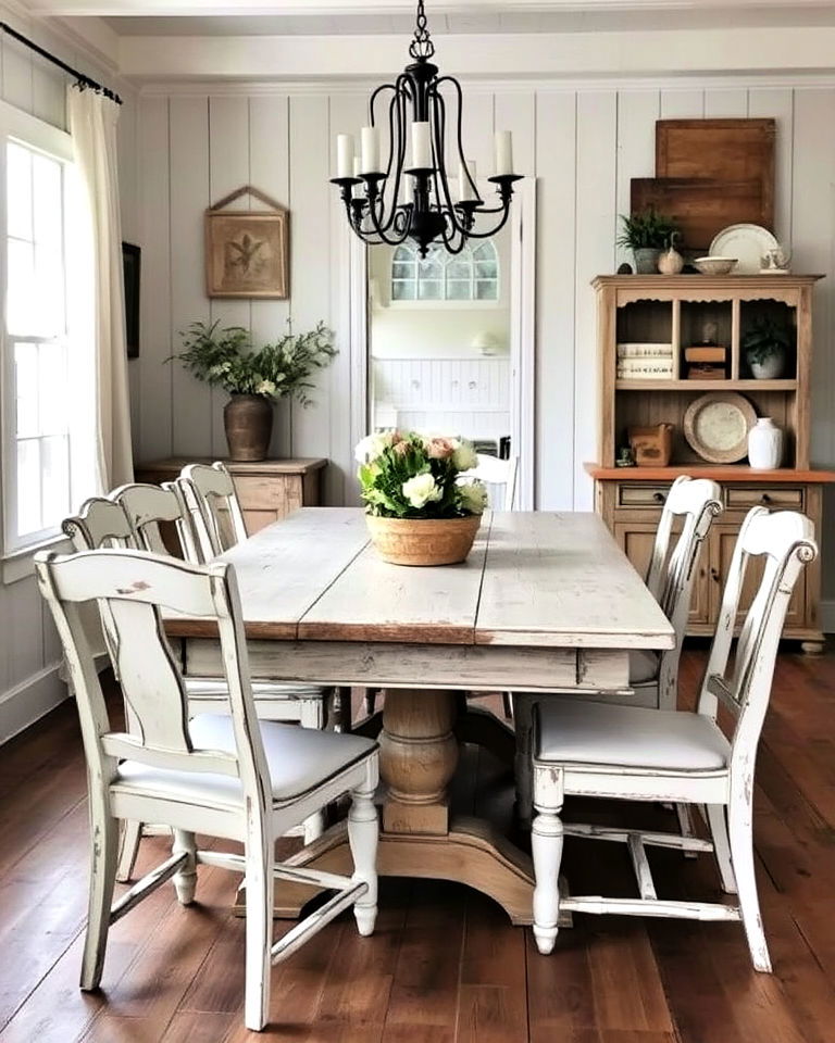 distressed furniture cottage dining room