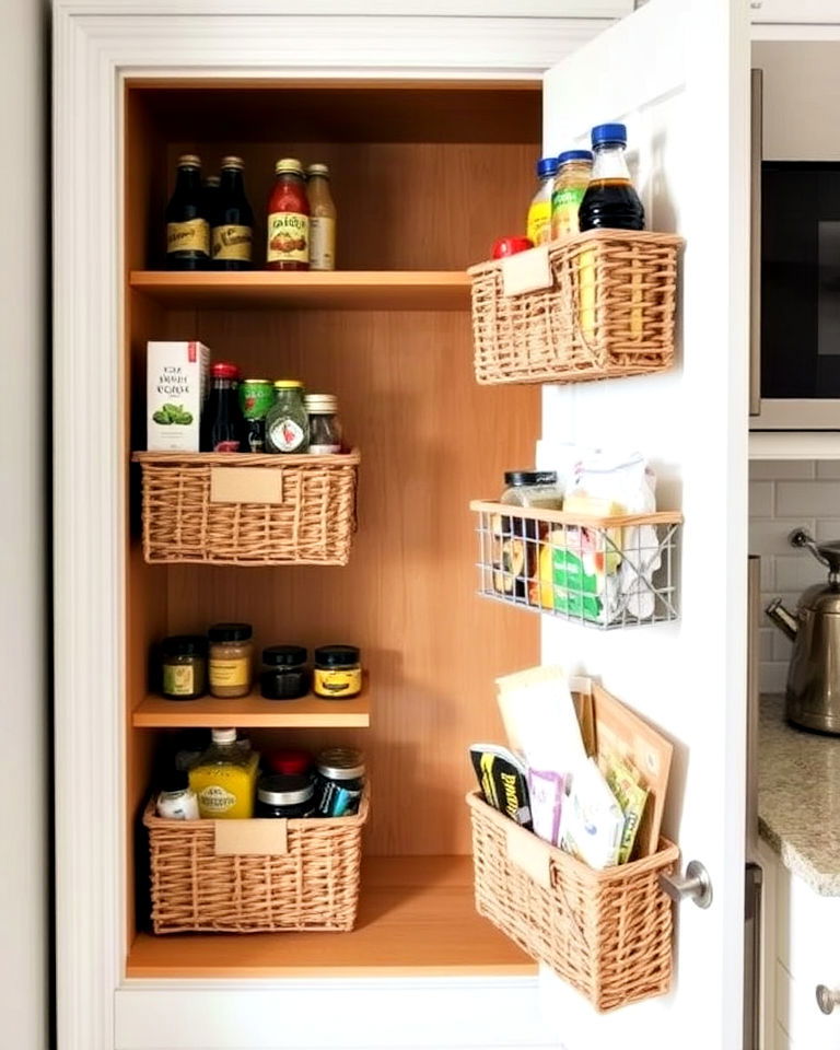 door mounted pantry baskets