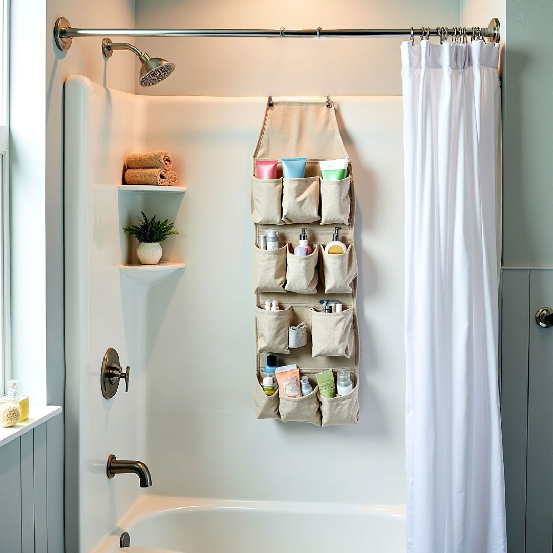 dorm bathroom hanging shower organizer