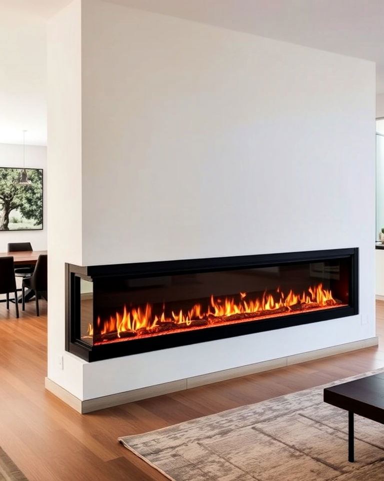 double sided electric fireplace