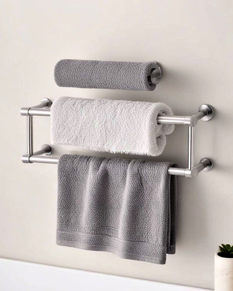 double towel bar for shared bathrooms