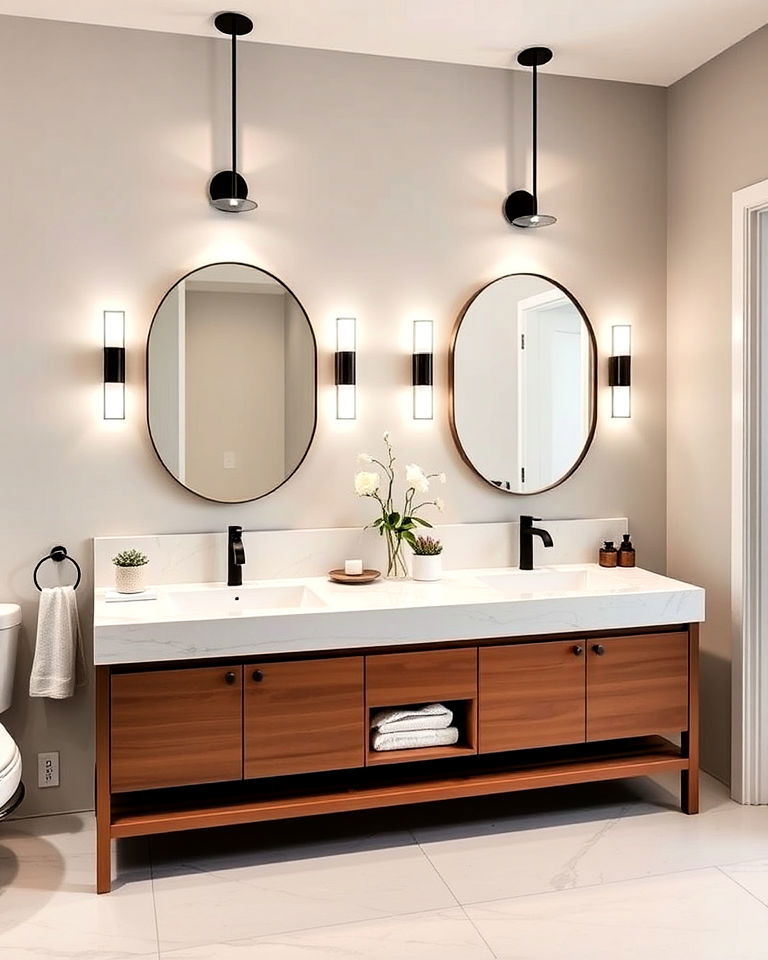 double vanity setup for his and her bathroom