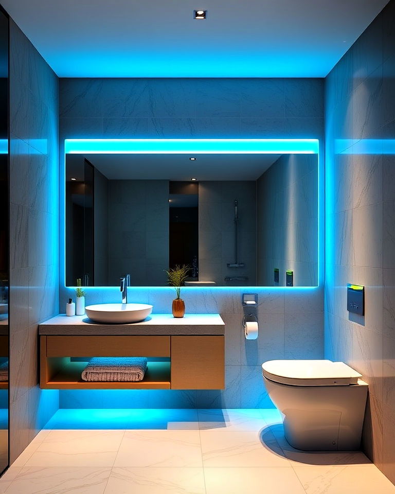 dramatic colored led bathroom lighting