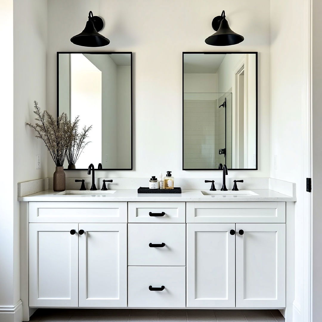 dramatic black vanity lighting