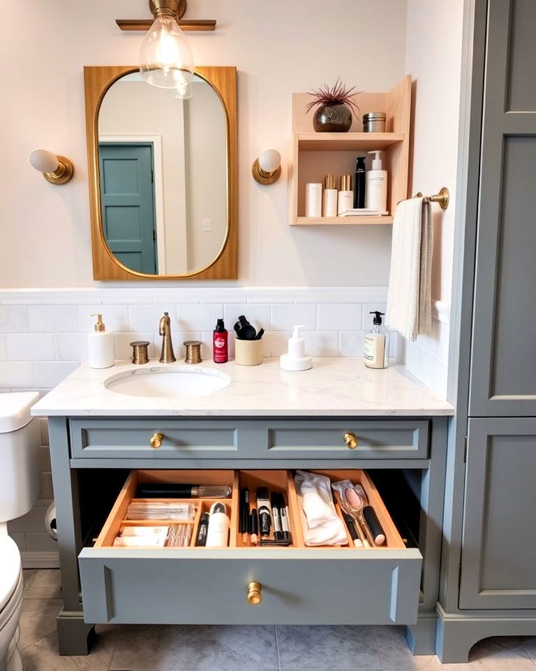 drawer dividers for a neat vanity