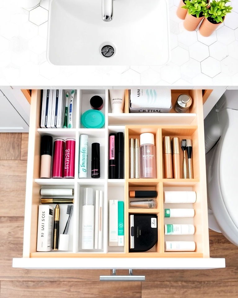 drawer shelving inserts for bathroom storage