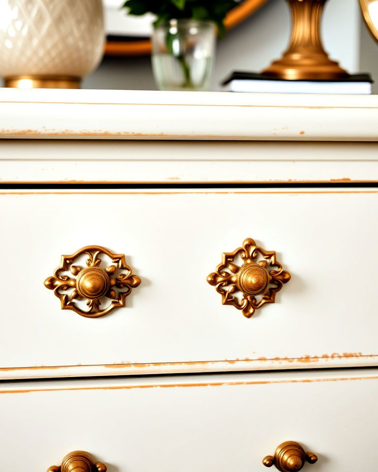 dresser with ornate hardware