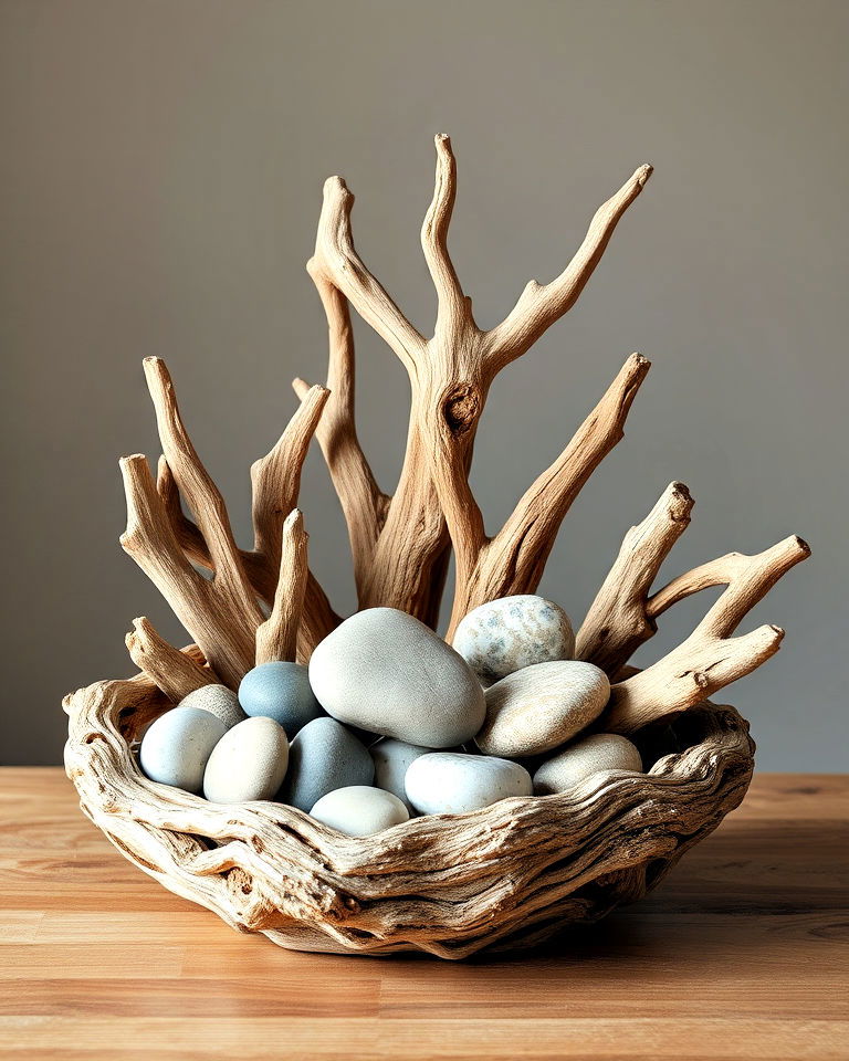 driftwood and stone combo