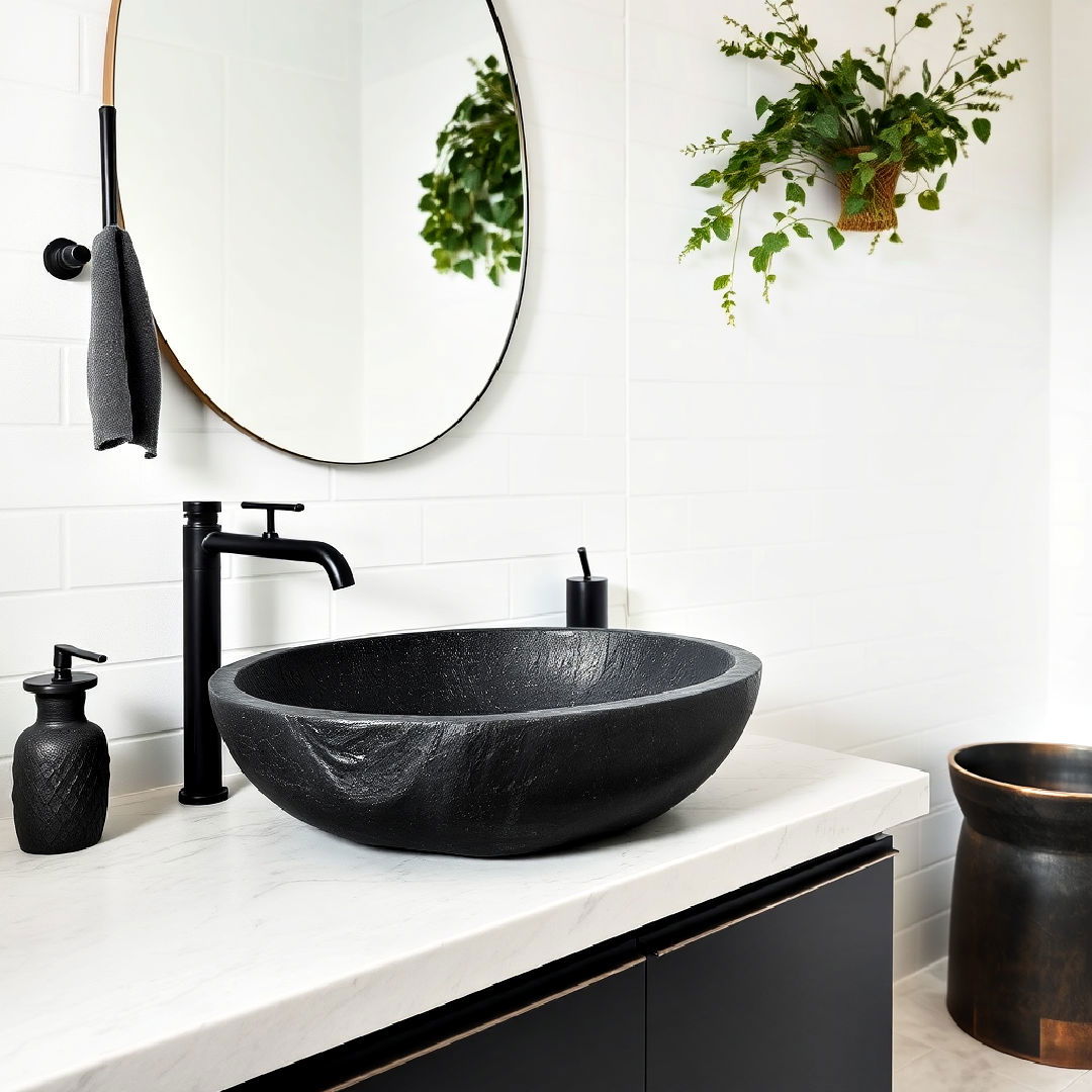 durable black stone sink