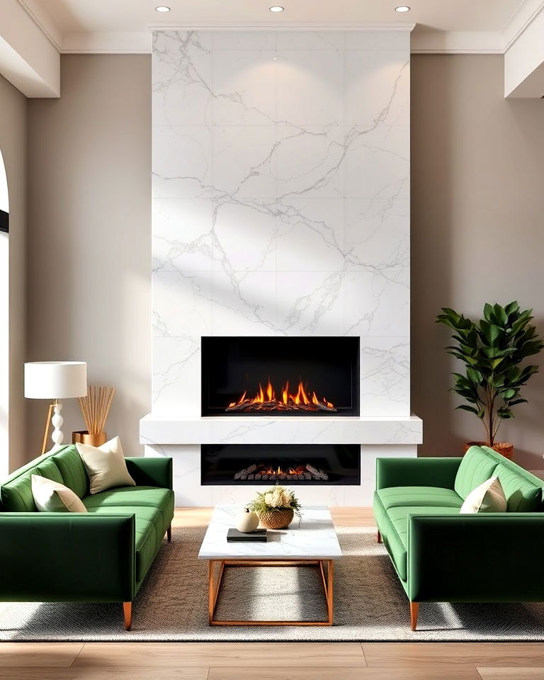 durable marble inspired quartz surround