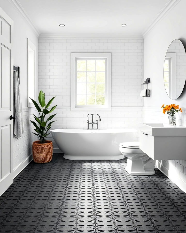 durable rubber flooring for bathroom