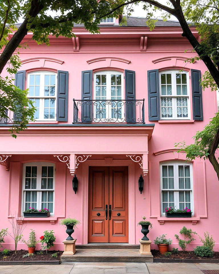 dusty pink house for vintage appeal