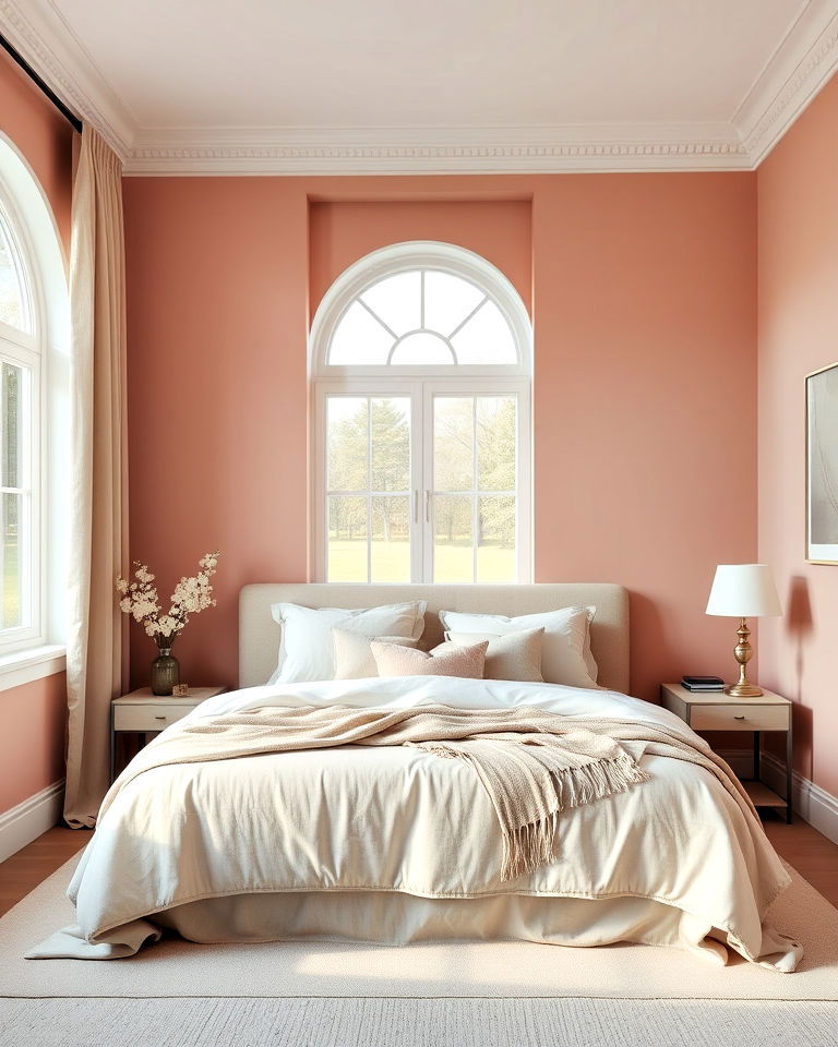 dusty rose accent wall