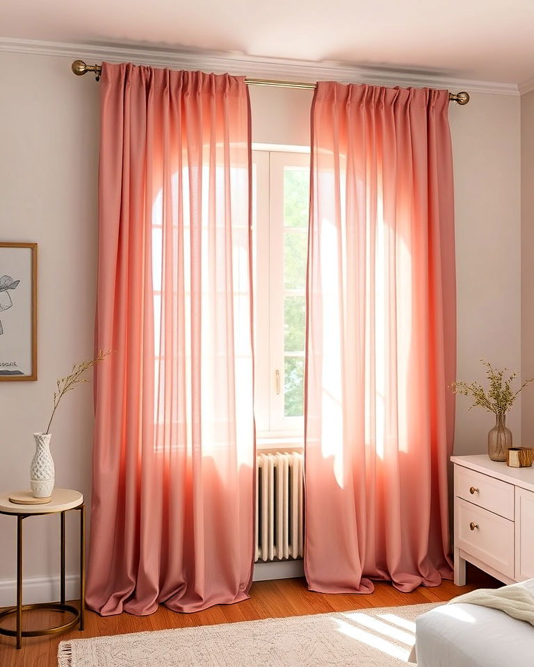 dusty rose curtains