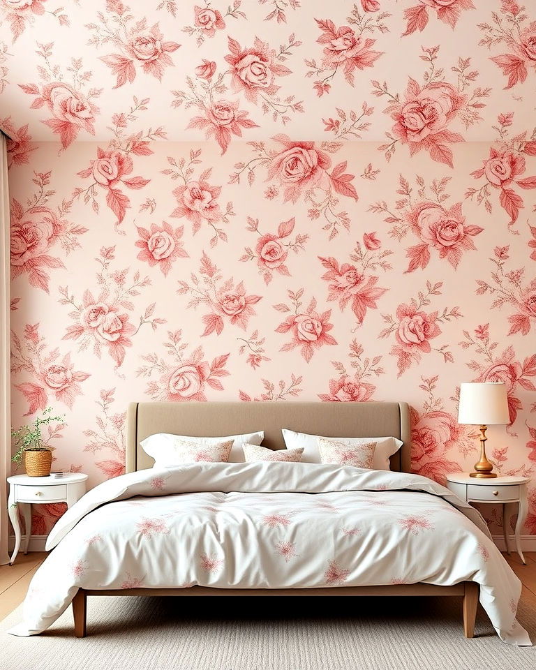 dusty rose floral wallpaper