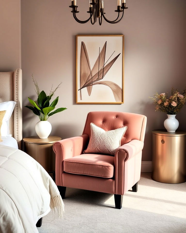 dusty rose statement chair