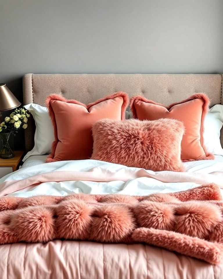 dusty rose throw pillows