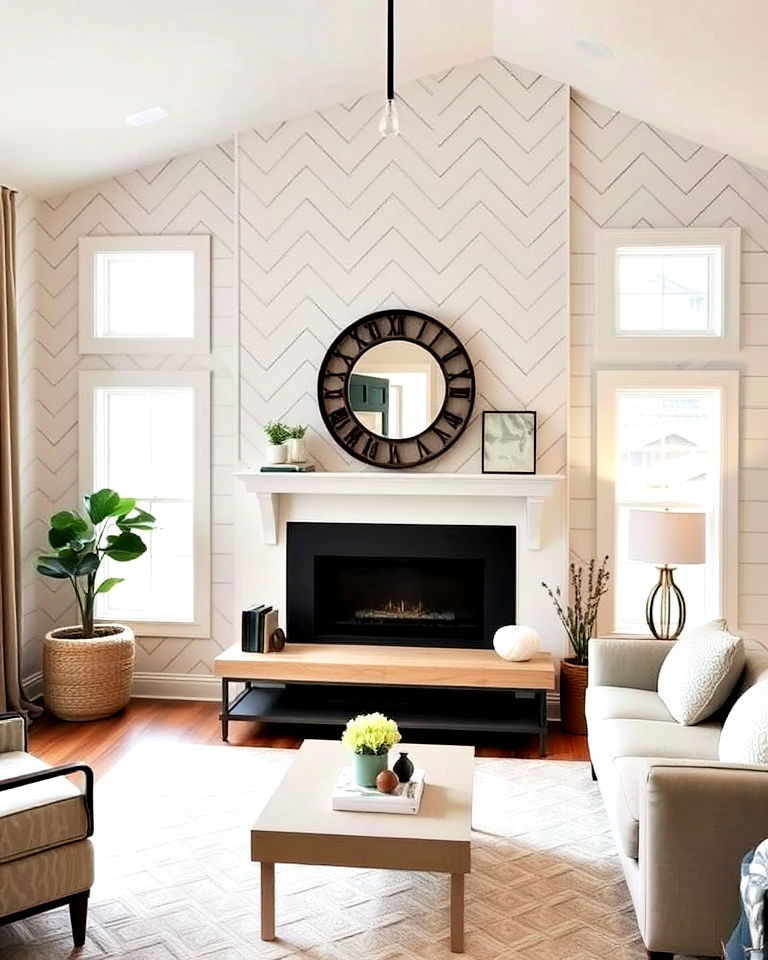 dynamic chevron shiplap pattern