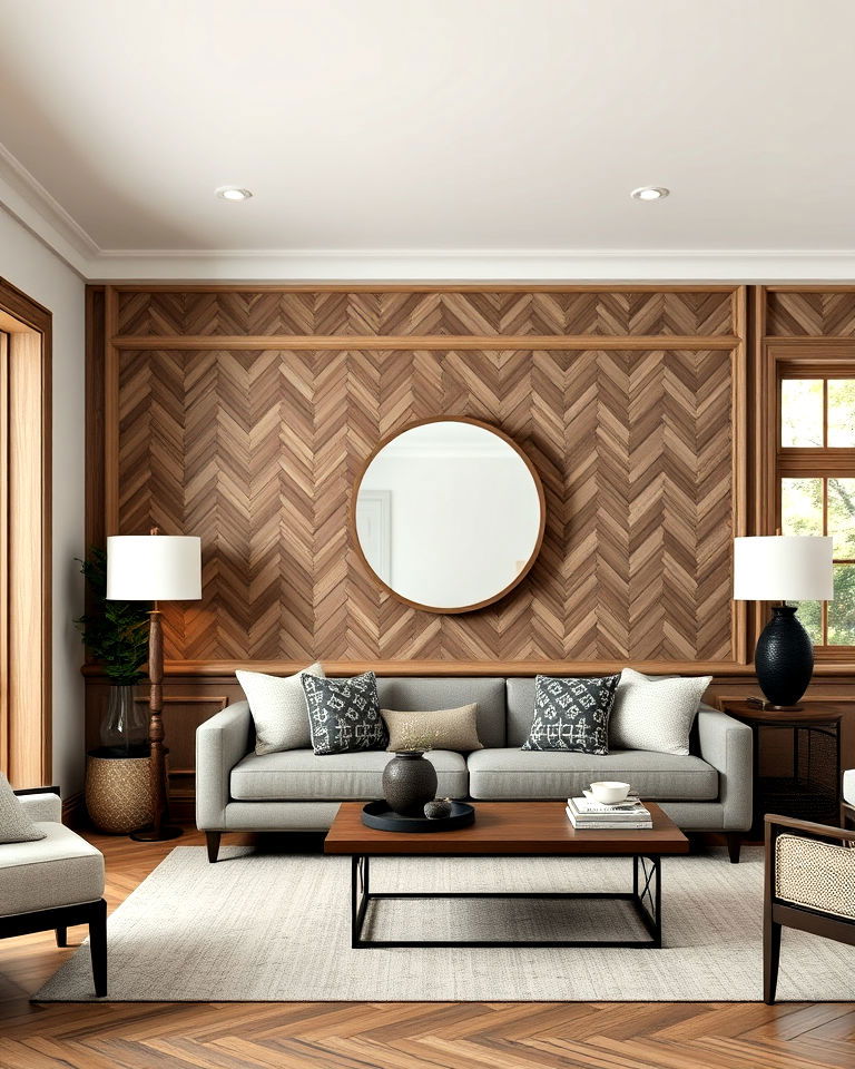 dynamic chevron wood accent wall