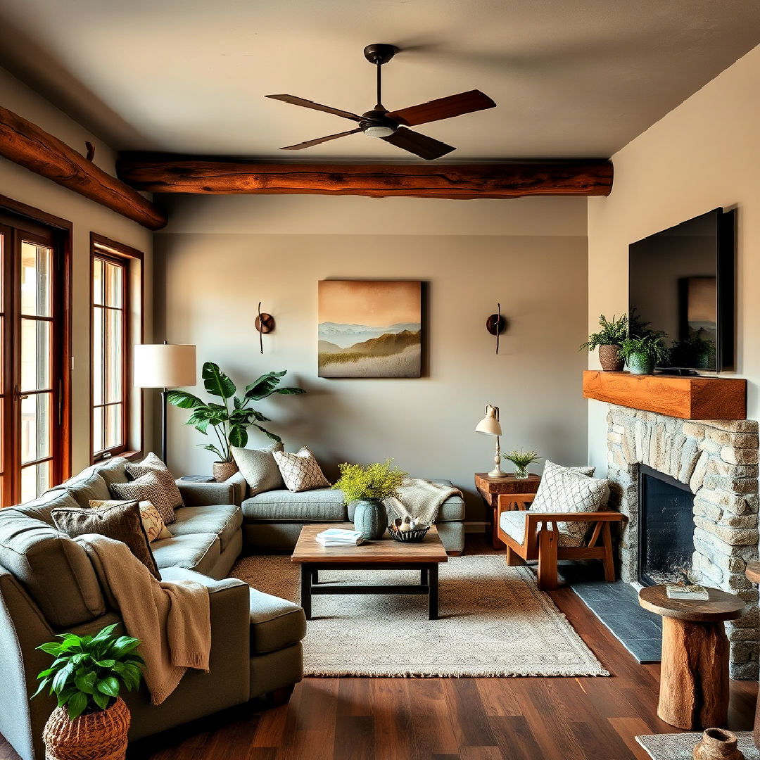 earthy color palette small living room