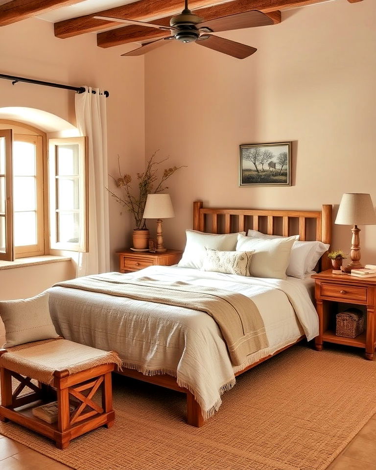 earthy tones mediterranean bedroom