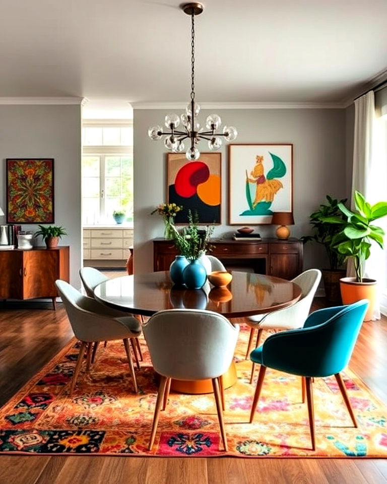 eclectic mix and match dining room