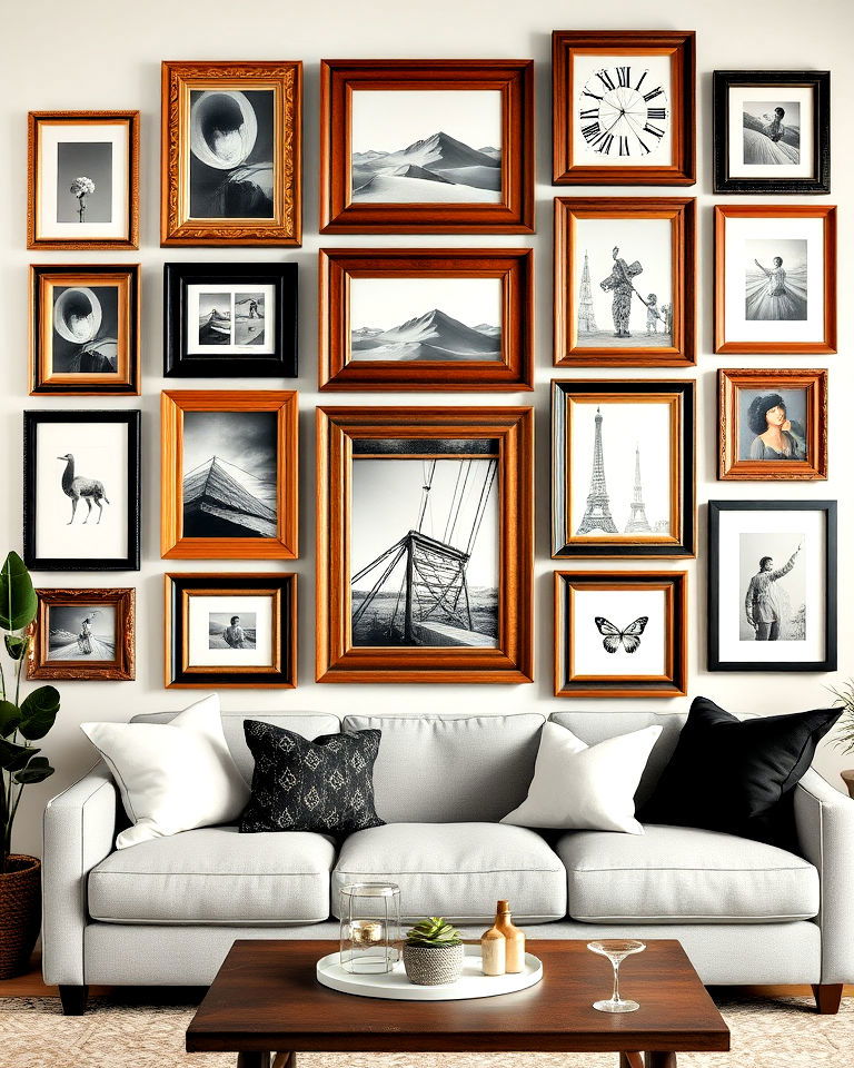 eclectic mix of frames gallery wall