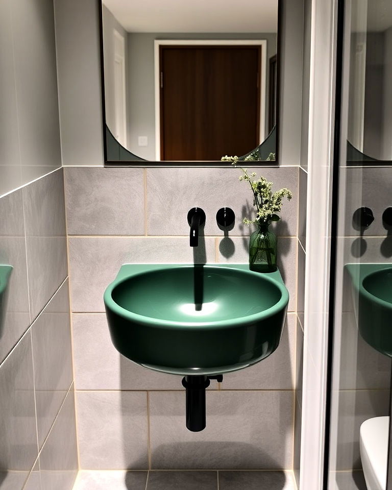 elegance and unique fern green sink basin