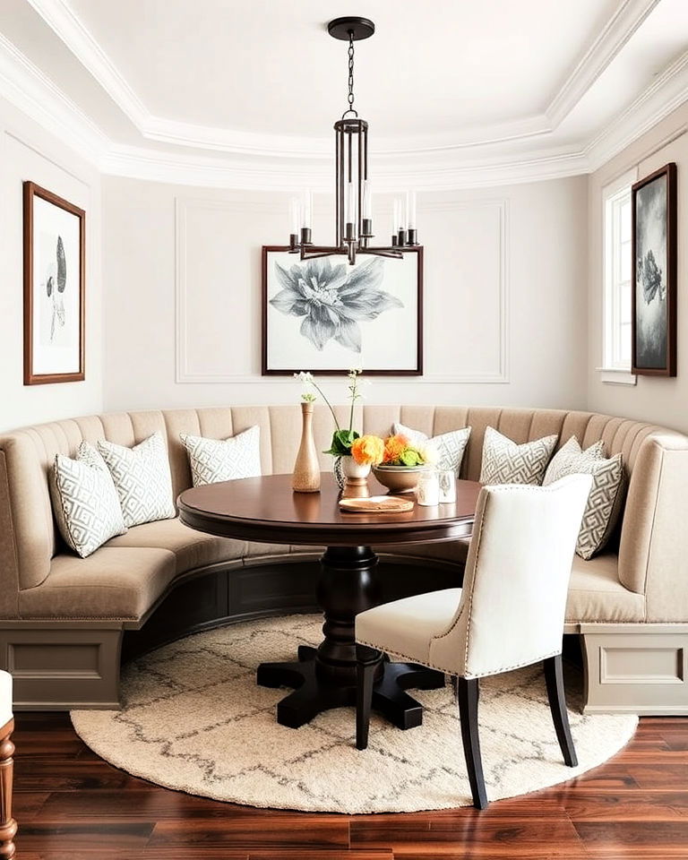 elegance curved banquette seating