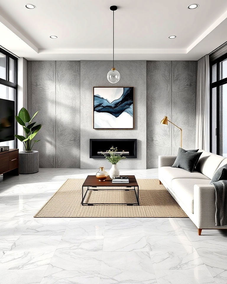 elegance grey marble floors for a contemporary touch