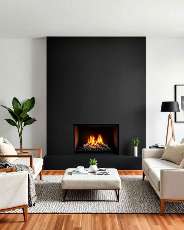 elegance matte black fireplace