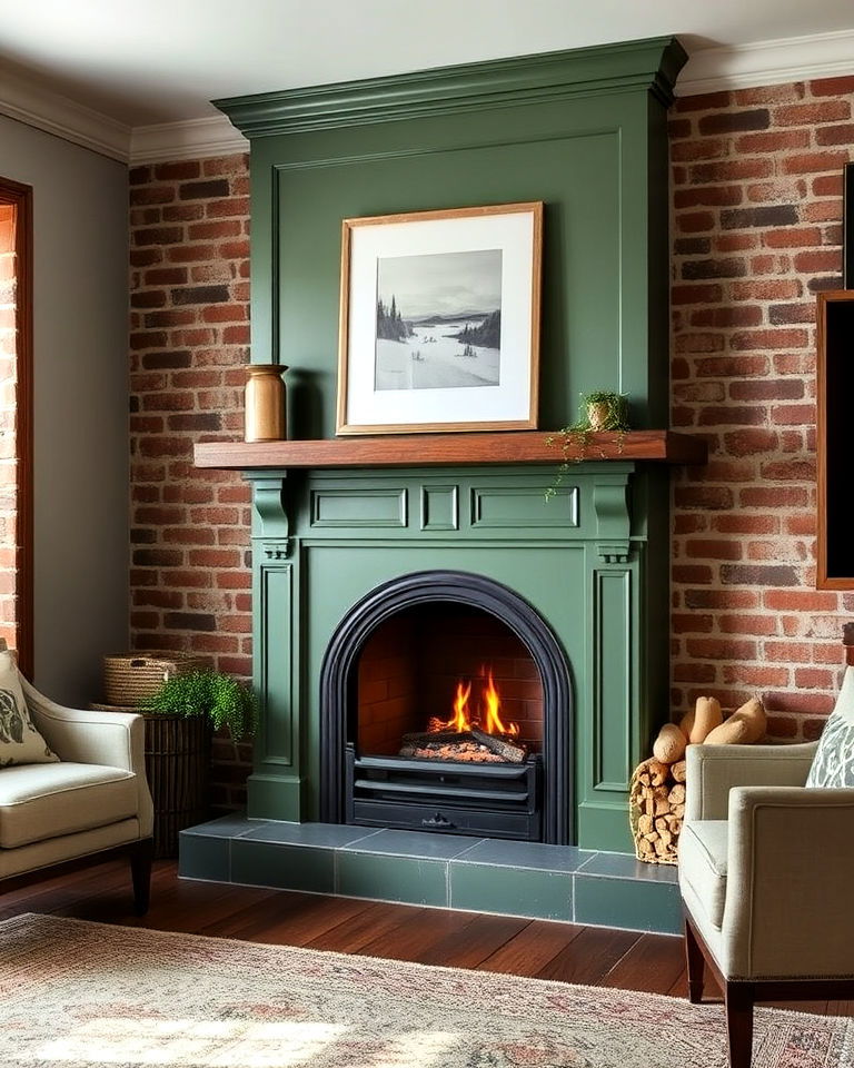 elegance patina green fireplace insert