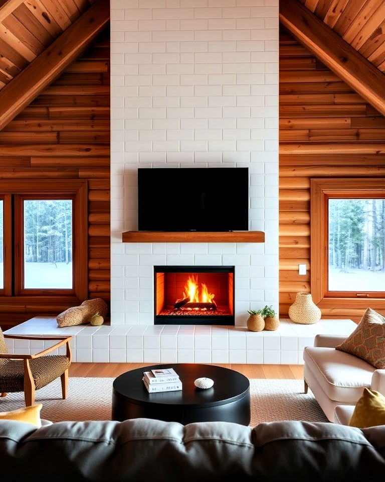elegance scandinavian style fireplace