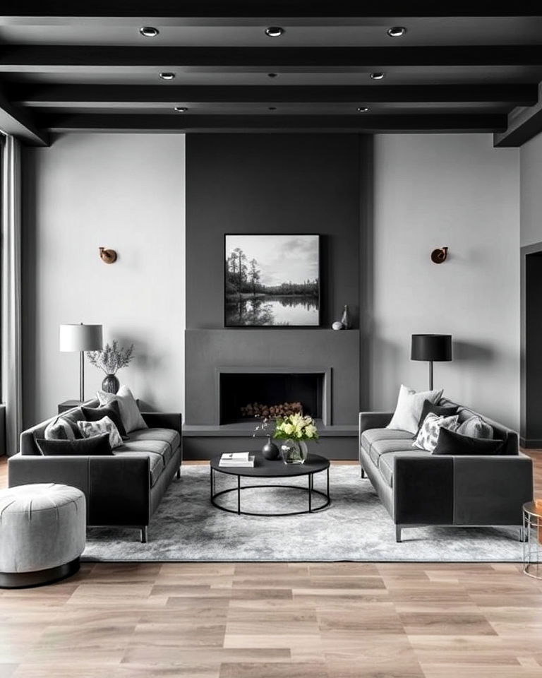 elegance slate gray living room