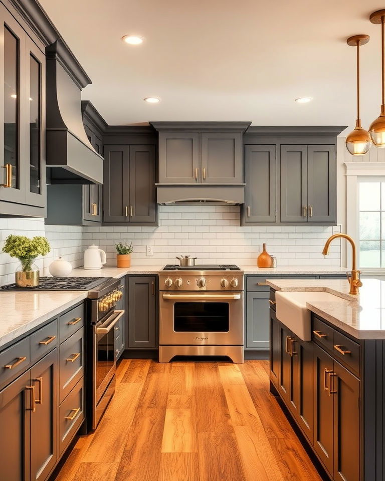 elegance warmth with brass accents