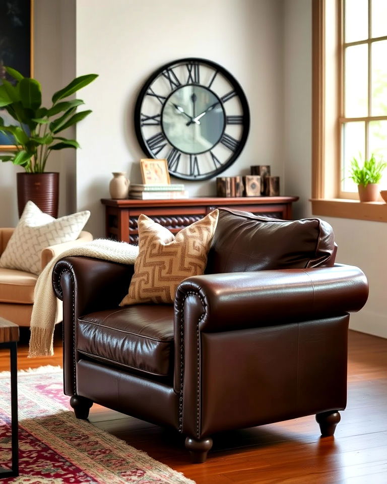 elegant and durable living room leather armchair