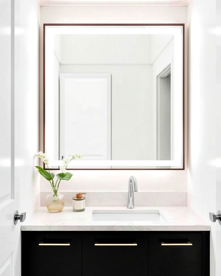 elegant and large hallway bathroom mirror