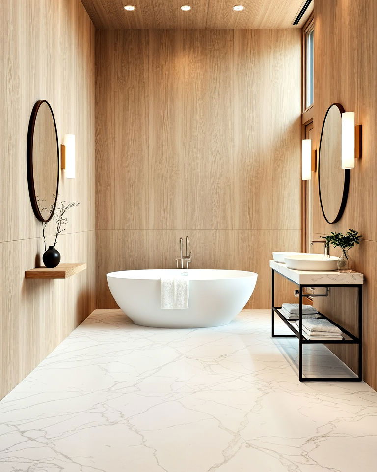 elegant bathroom marble flooring