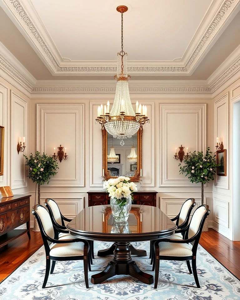 elegant crown molding dining room