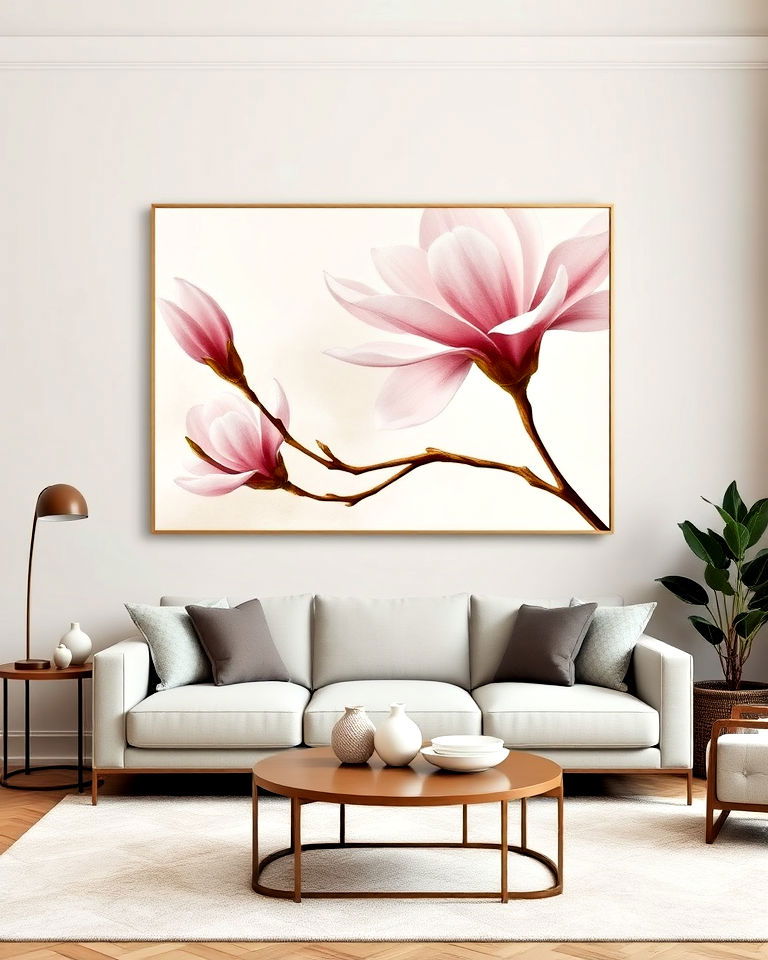 elegant magnolia inspired wall art