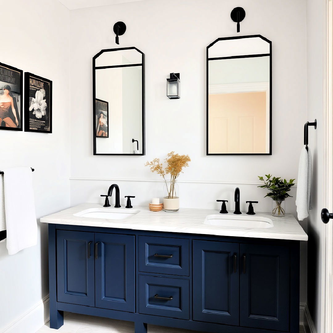 elegant navy blue vanity