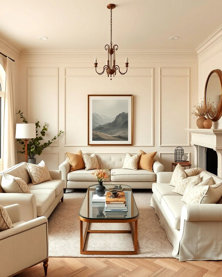 elegant neutral palette living room