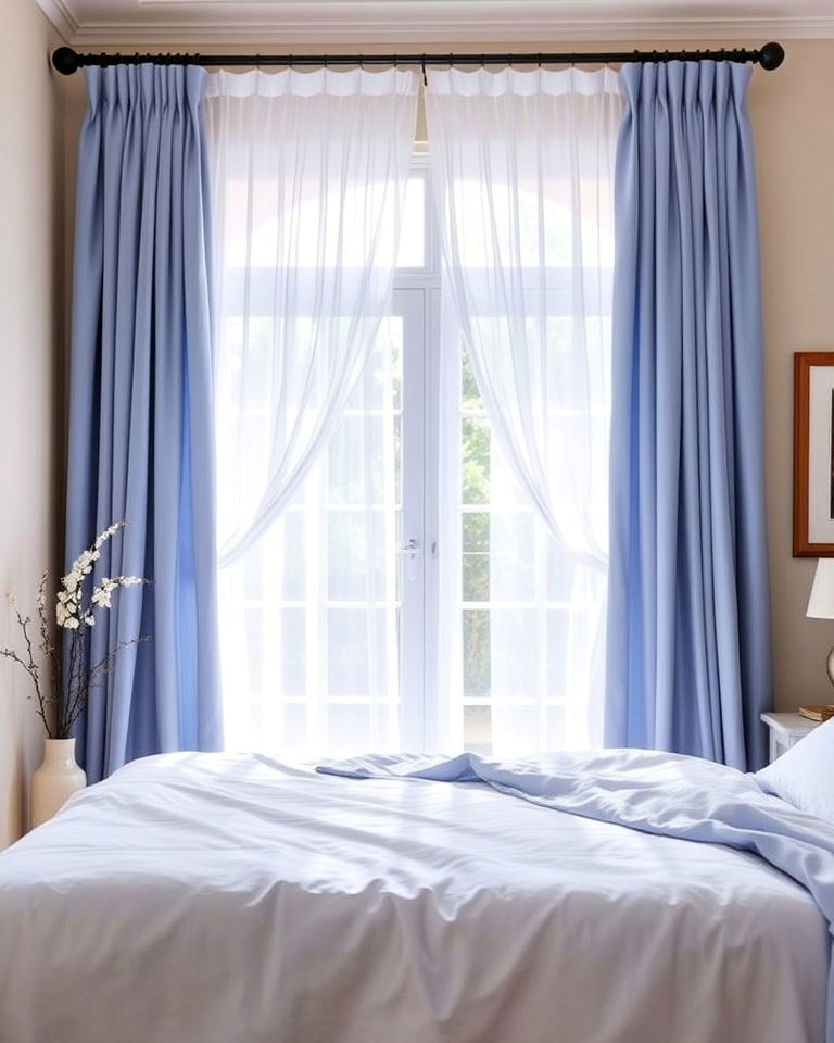 elegant periwinkle bedroom curtains