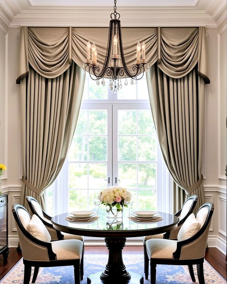 elegant pinch pleat drapes for any dining room