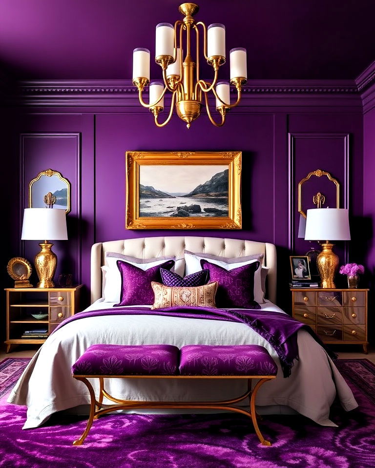 elegant purple and gold accents