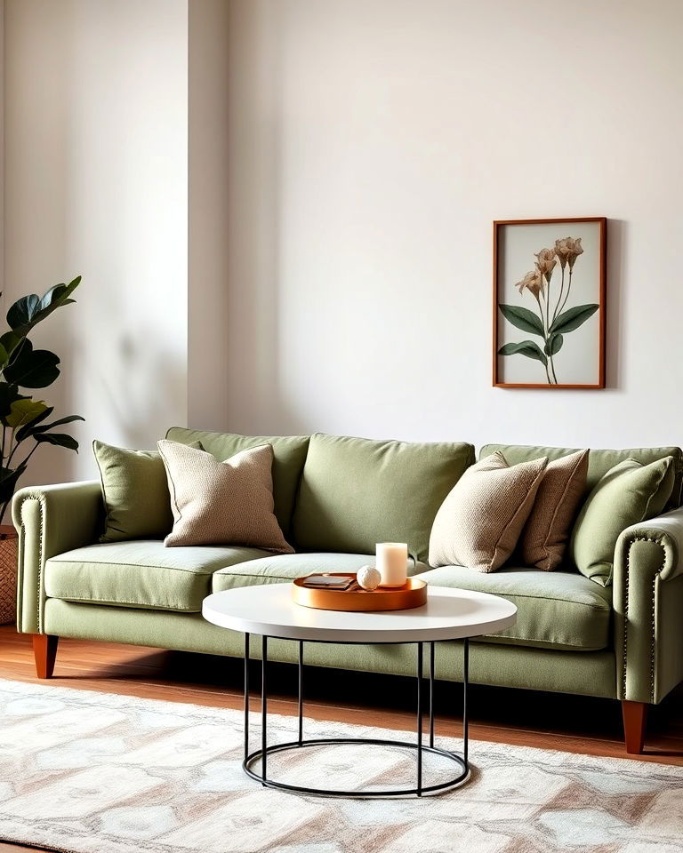 elegant sage green sofa