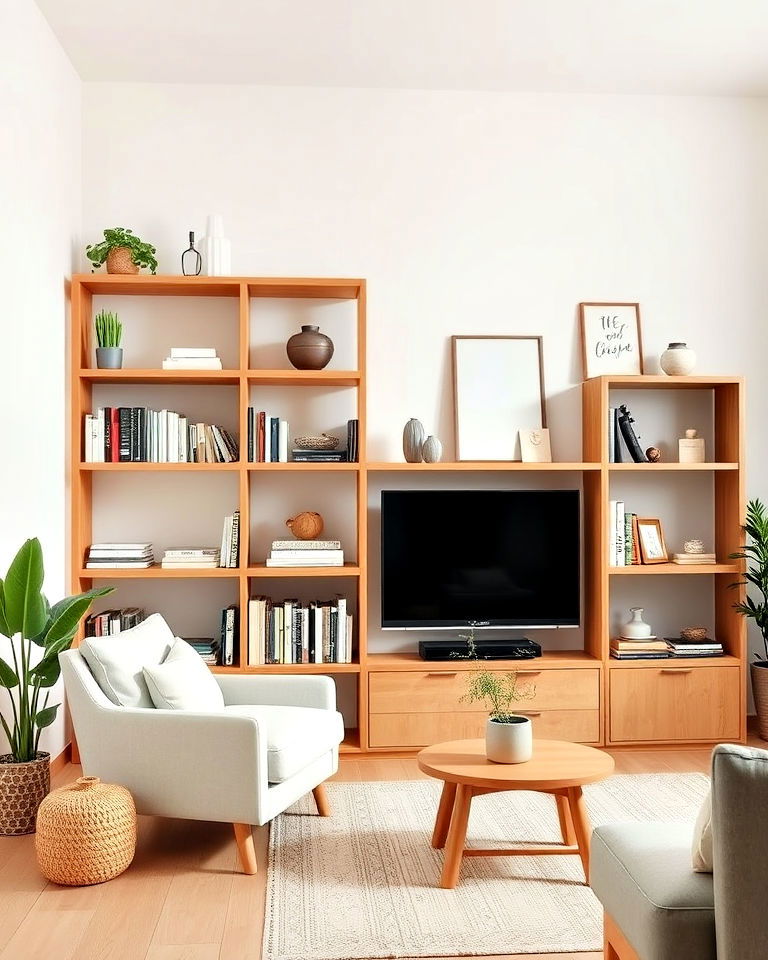 elegant scandinavian style shelving