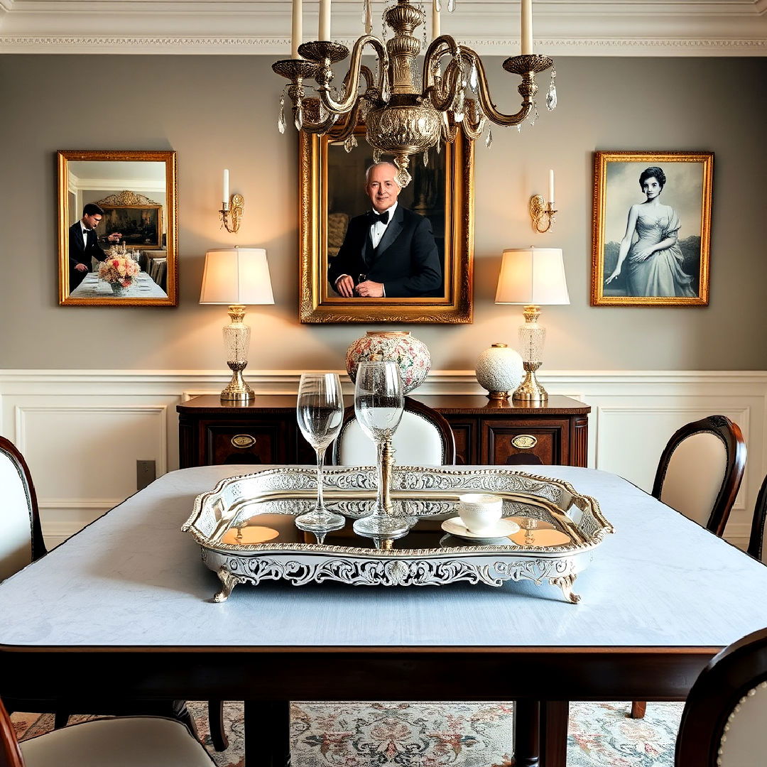 elegant silver plated serving trays